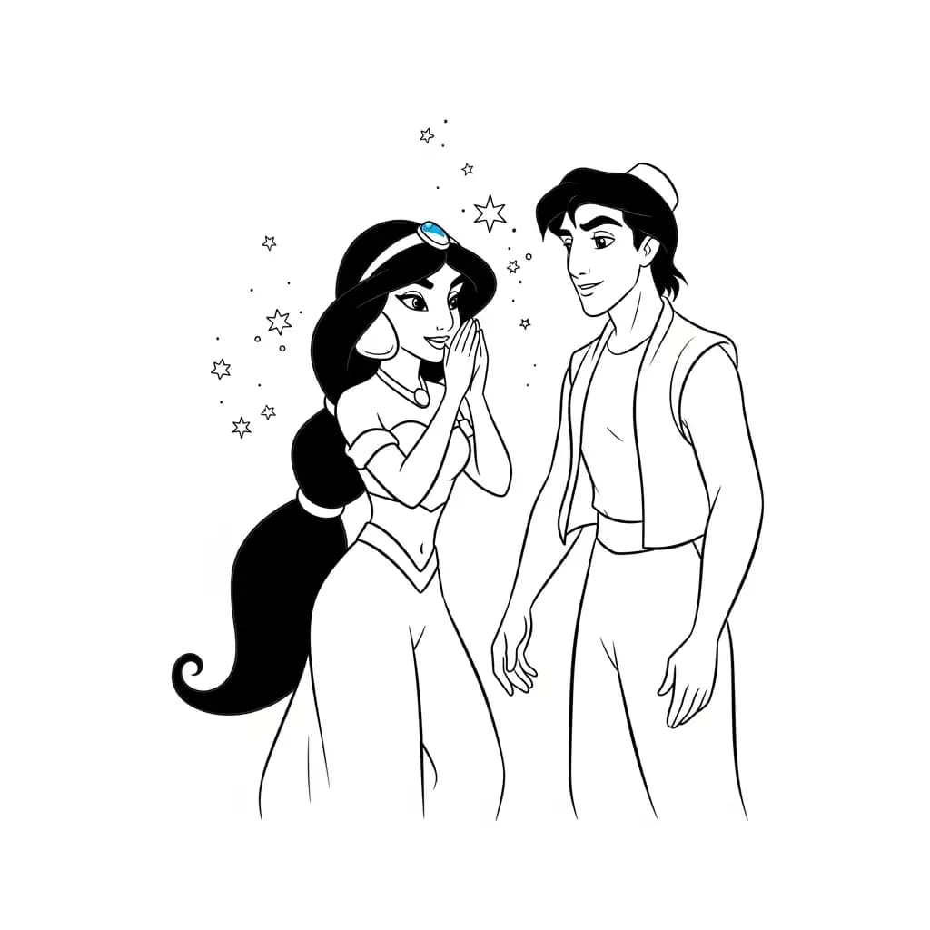 Desenhos da Jasmine para Colorir