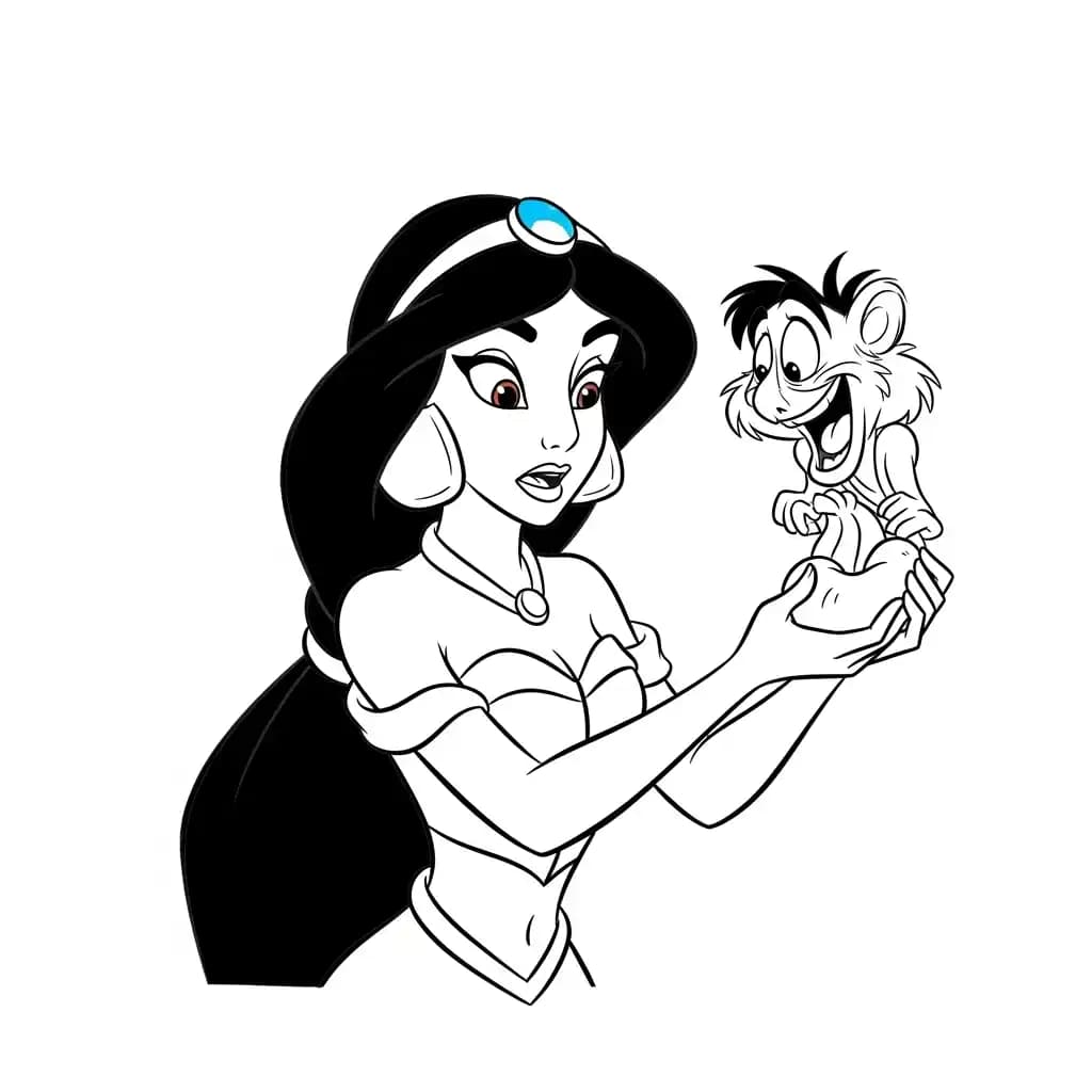 Desenhos da Jasmine para Colorir