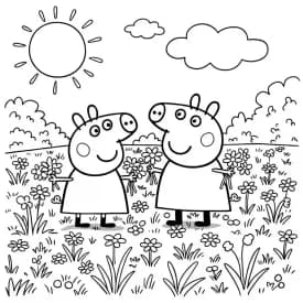 Desenhos da Peppa Pig para colorir Desenho da Peppa Pig para colorir com fundo branco