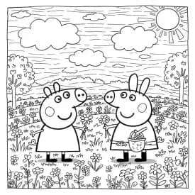 Desenho da Peppa Pig para colorir com fundo branco