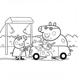 Desenho da Peppa Pig para colorir com fundo branco