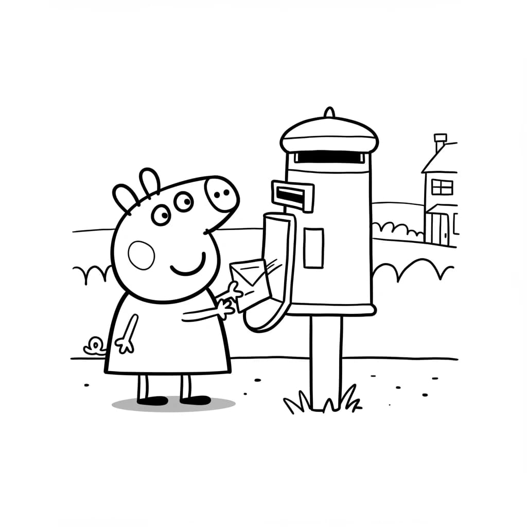 Desenho da Peppa Pig para colorir com fundo branco