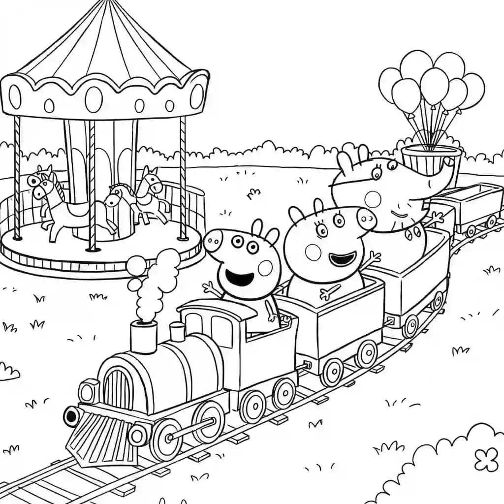 Desenho da Peppa Pig para colorir com fundo branco