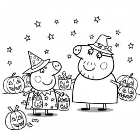 Desenho da Peppa Pig para colorir com fundo branco