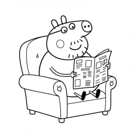 Desenho da Peppa Pig para colorir com fundo branco