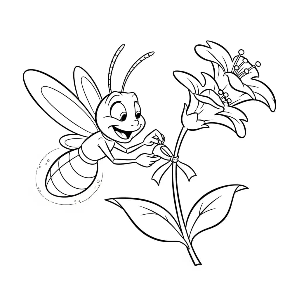 Desenho para colorir de A Princesa e o Sapo com cena encantada