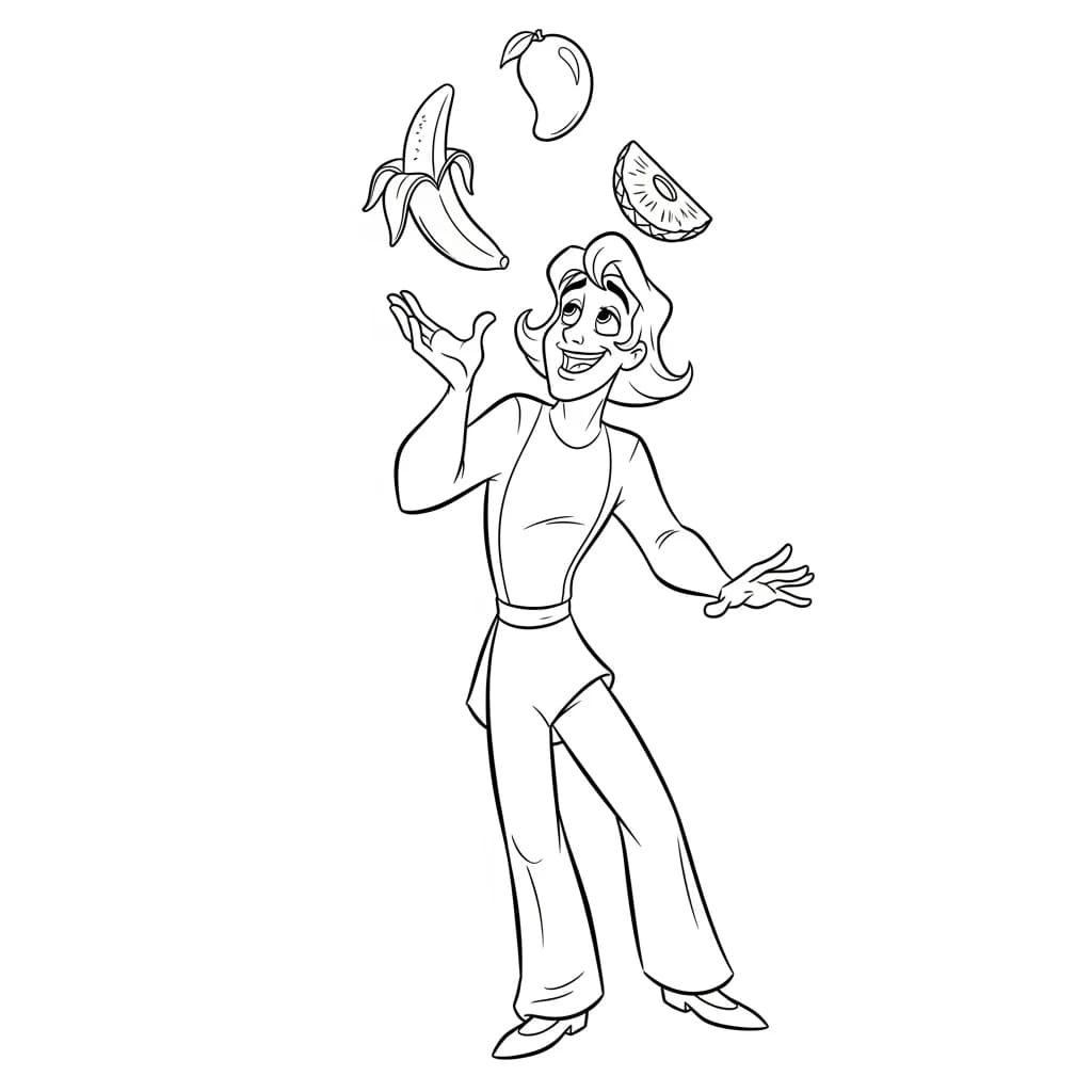 Desenho para colorir de A Princesa e o Sapo com cena encantada