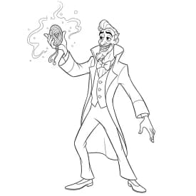 Desenhos de A Princesa e o Sapo para Imprimir e Colorir Desenho para colorir de A Princesa e o Sapo com cena encantada