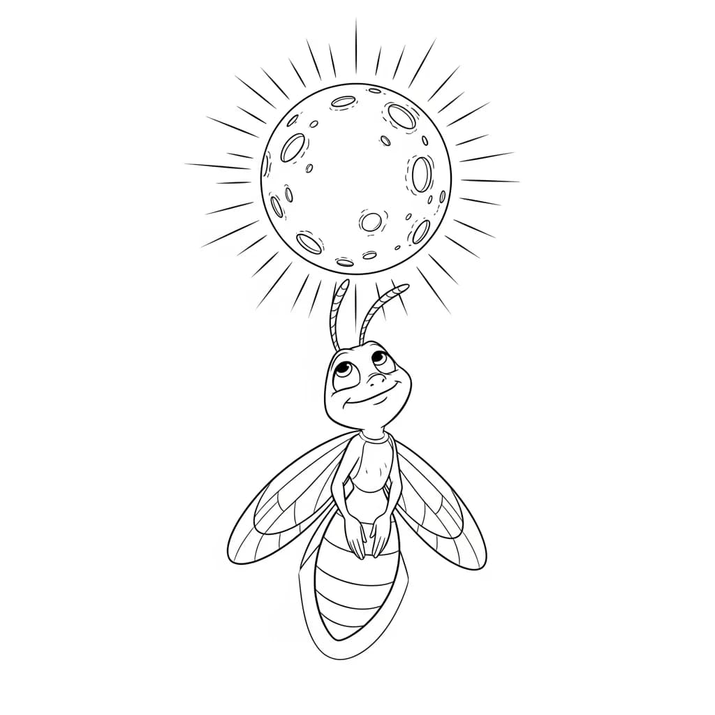 Desenho para colorir de A Princesa e o Sapo com cena encantada