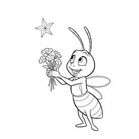 Desenho para colorir de A Princesa e o Sapo com cena encantada