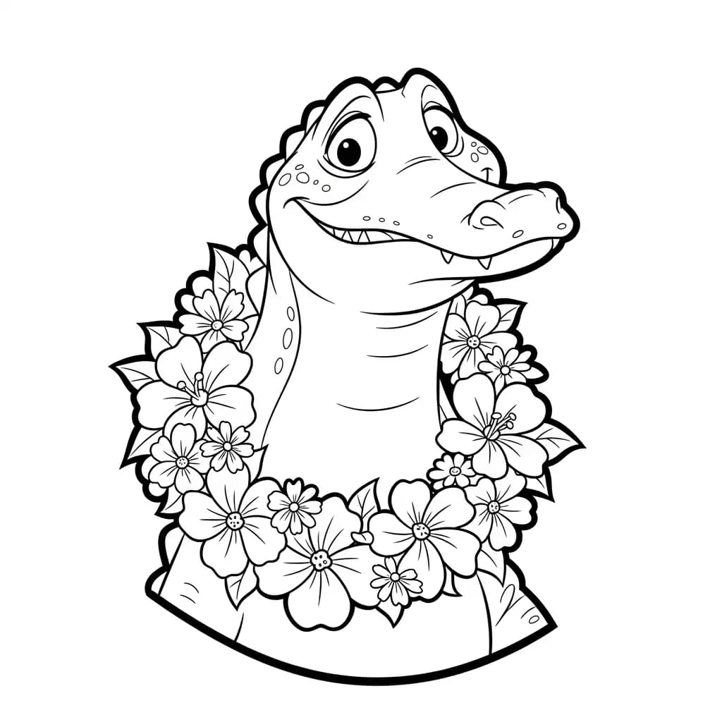 Desenho para colorir de A Princesa e o Sapo com cena encantada