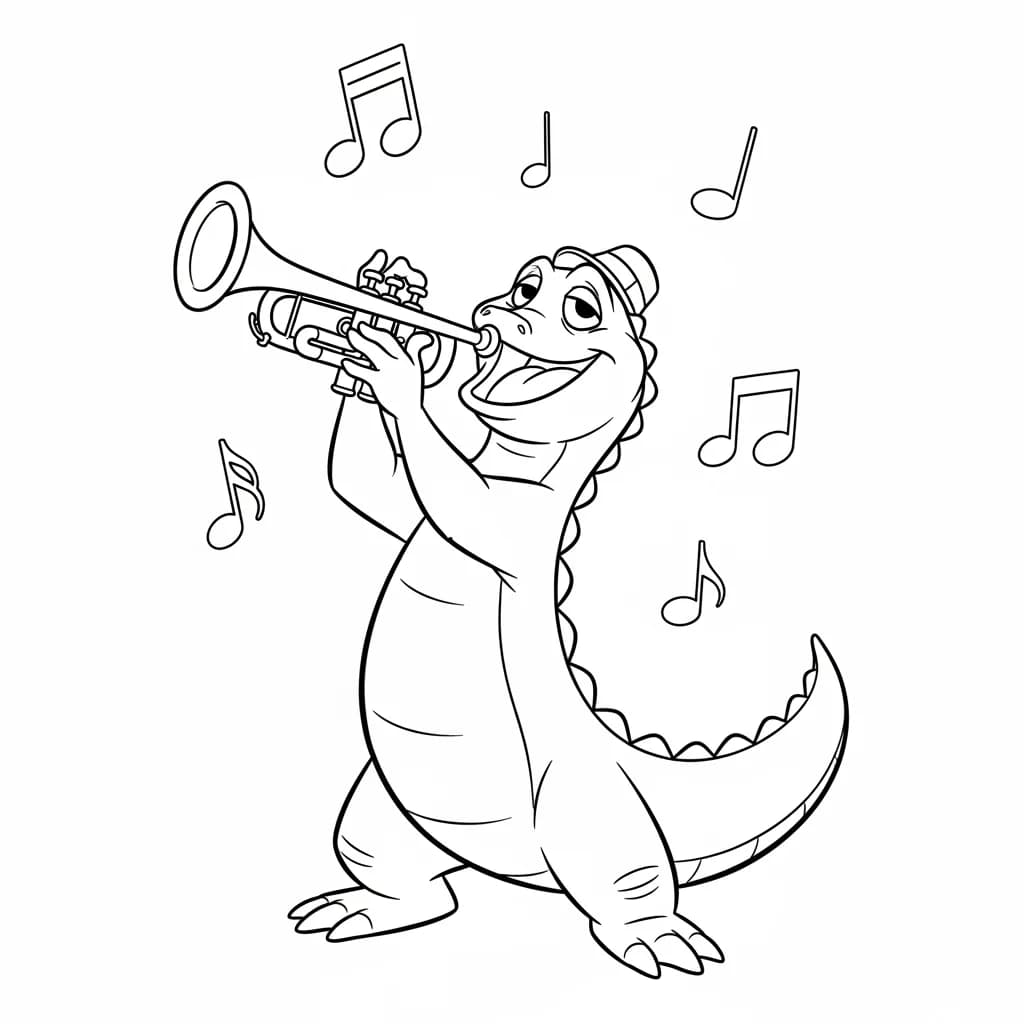 Desenho para colorir de A Princesa e o Sapo com cena encantada