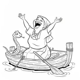 Desenho para colorir de A Princesa e o Sapo com cena encantada