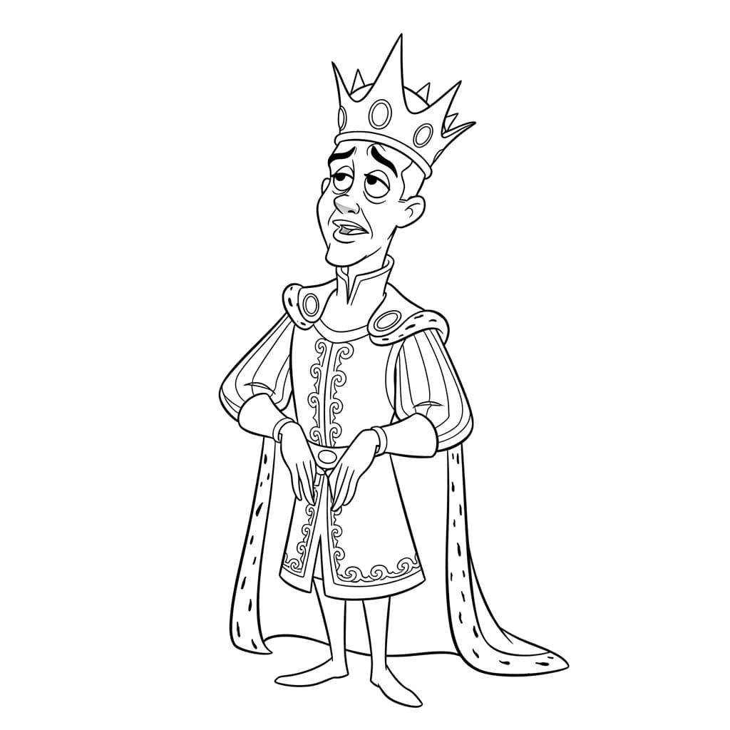 Desenho para colorir de A Princesa e o Sapo com cena encantada