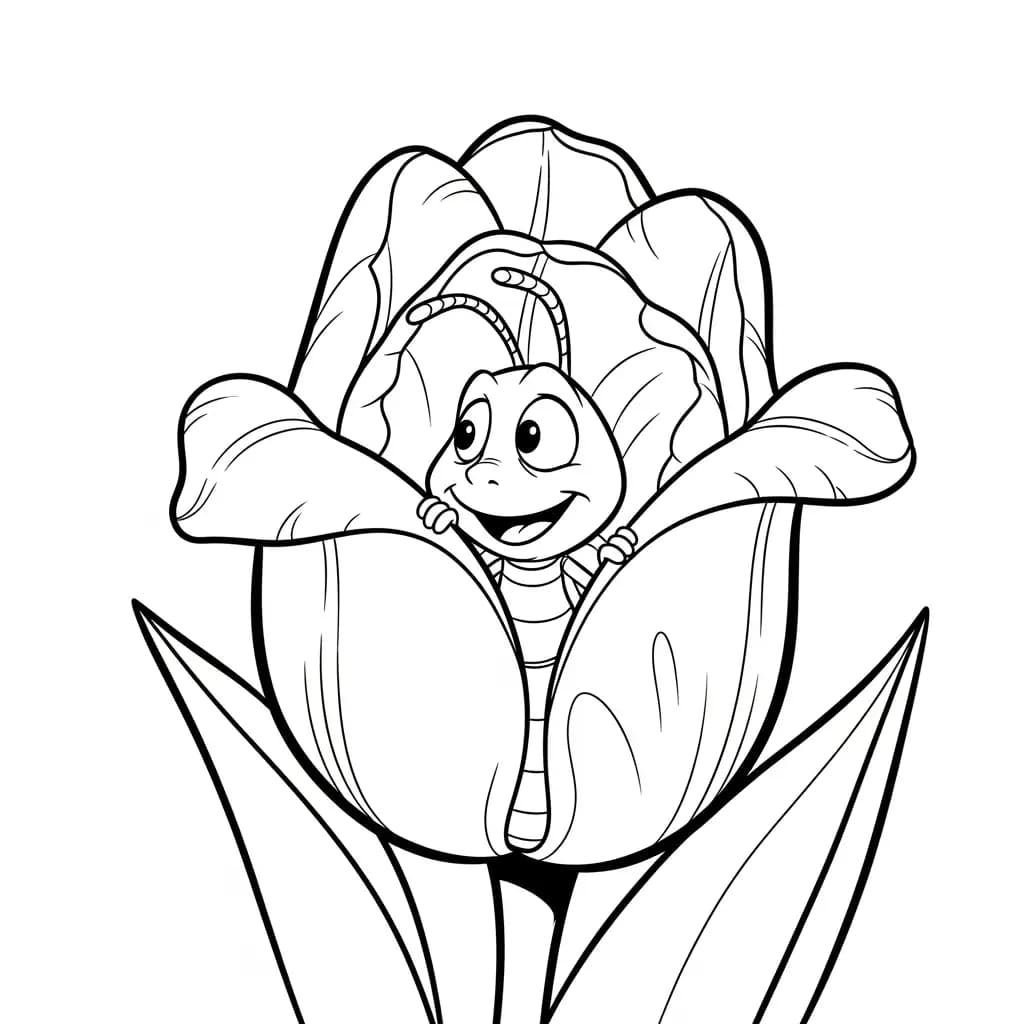 Desenho para colorir de A Princesa e o Sapo com cena encantada