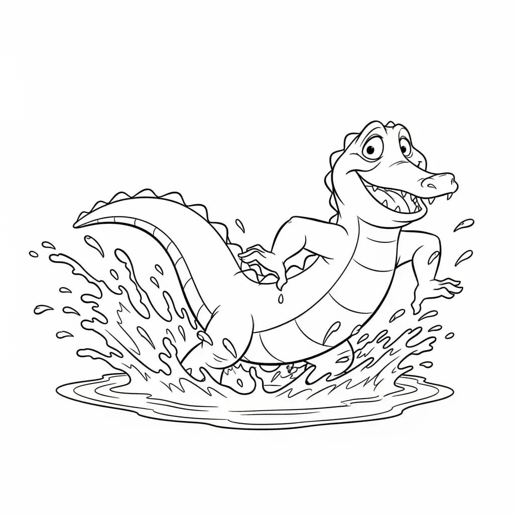 Desenho para colorir de A Princesa e o Sapo com cena encantada