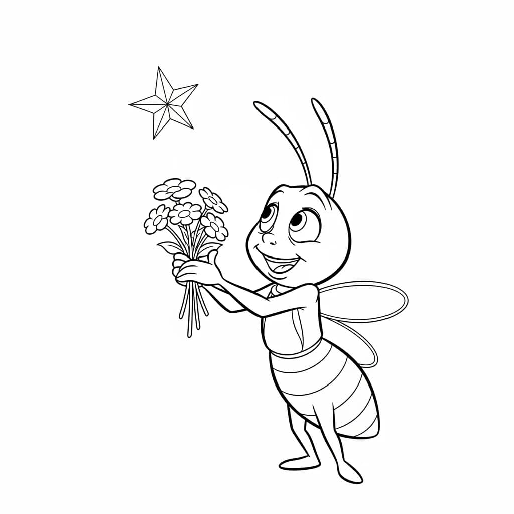 Desenho para colorir de A Princesa e o Sapo com cena encantada