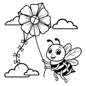 desenho fofo de abelha para colorir