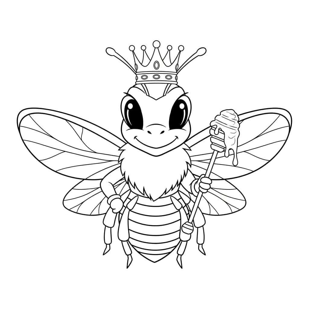 desenho fofo de abelha para colorir