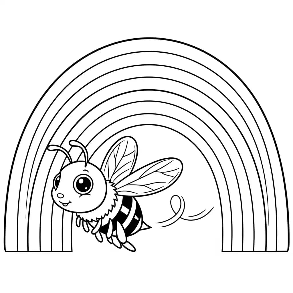 desenho fofo de abelha para colorir