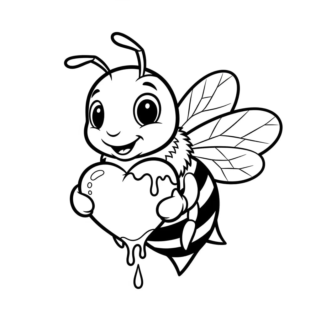desenho fofo de abelha para colorir