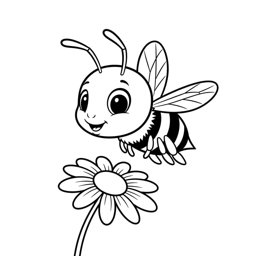 desenho fofo de abelha para colorir