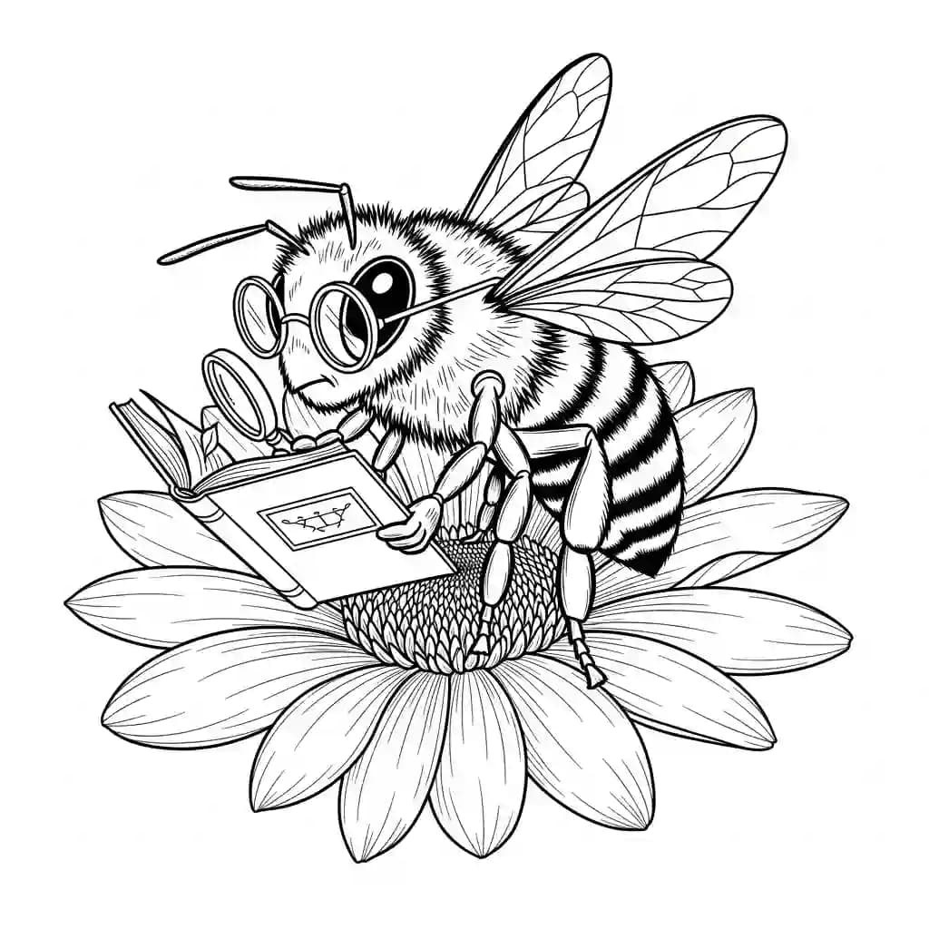 desenho fofo de abelha para colorir