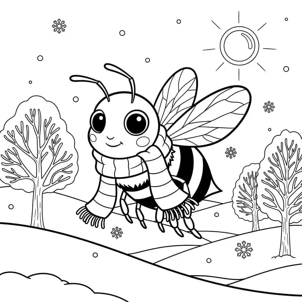 desenho fofo de abelha para colorir