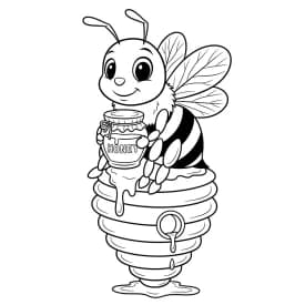 desenho fofo de abelha para colorir