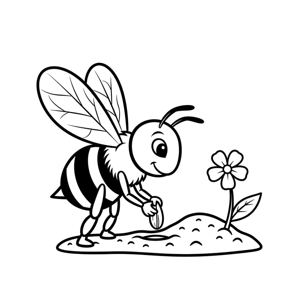 desenho fofo de abelha para colorir