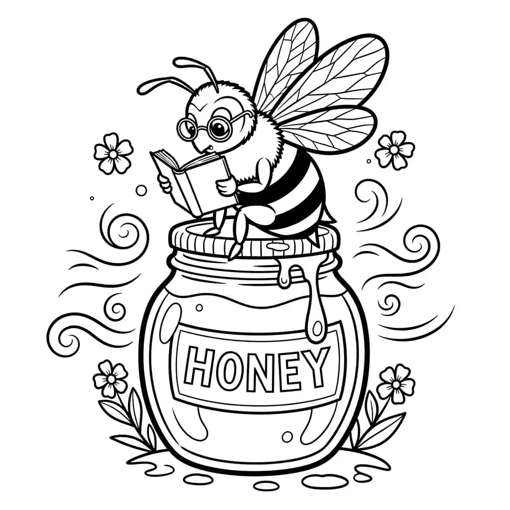 desenho fofo de abelha para colorir