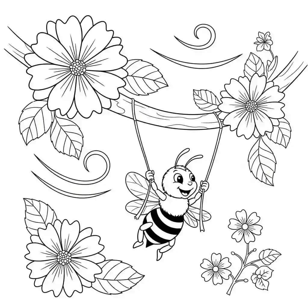 desenho fofo de abelha para colorir