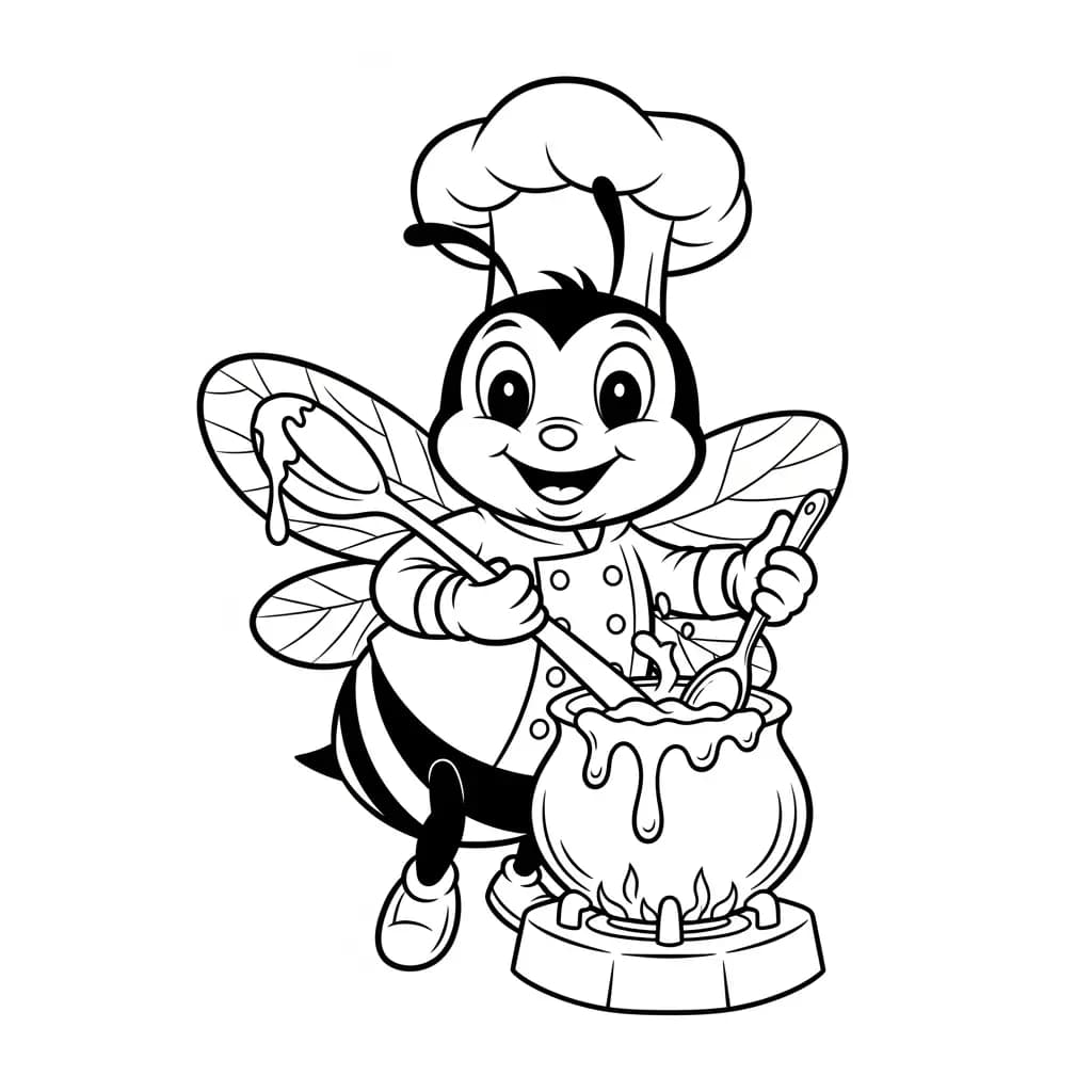 desenho fofo de abelha para colorir