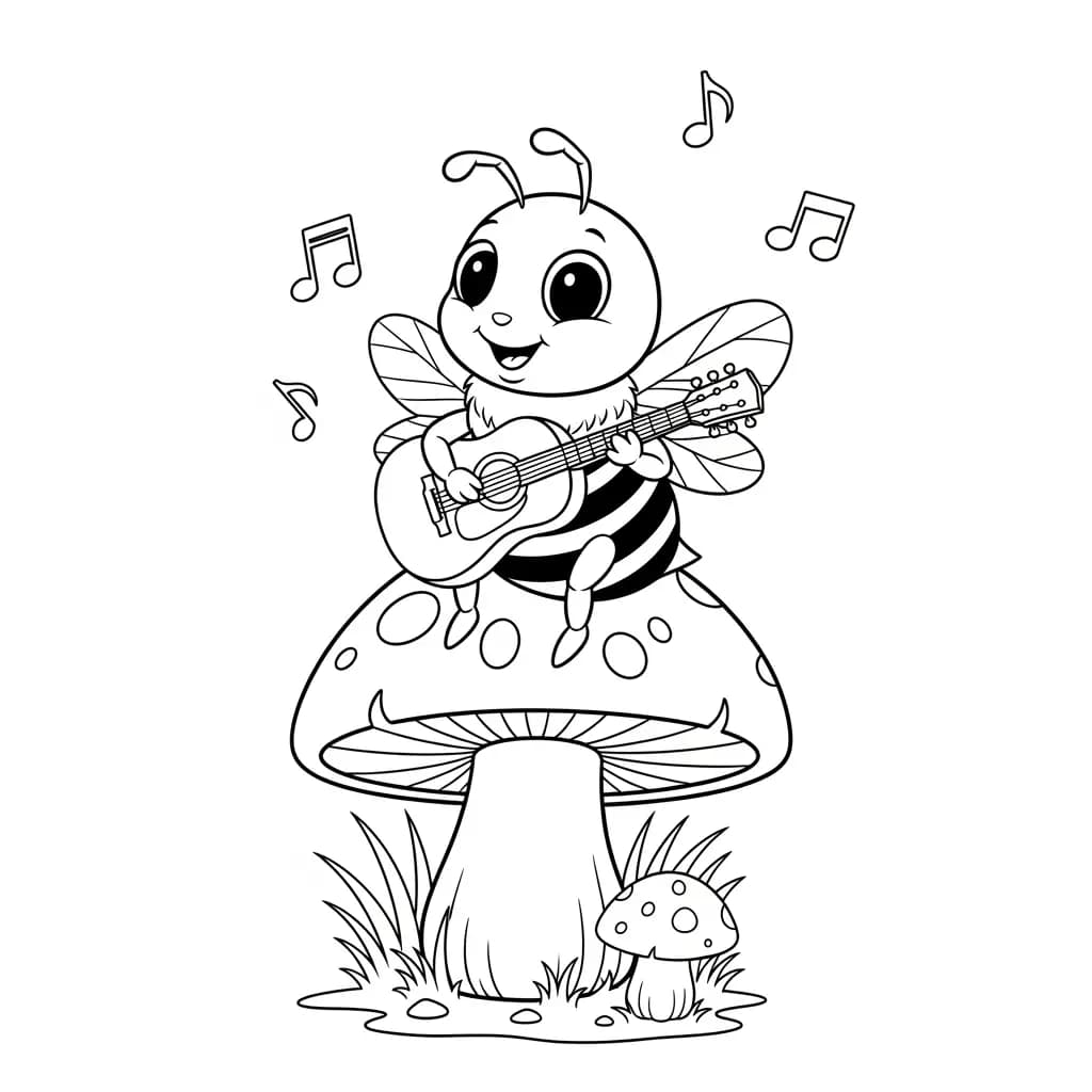 desenho fofo de abelha para colorir