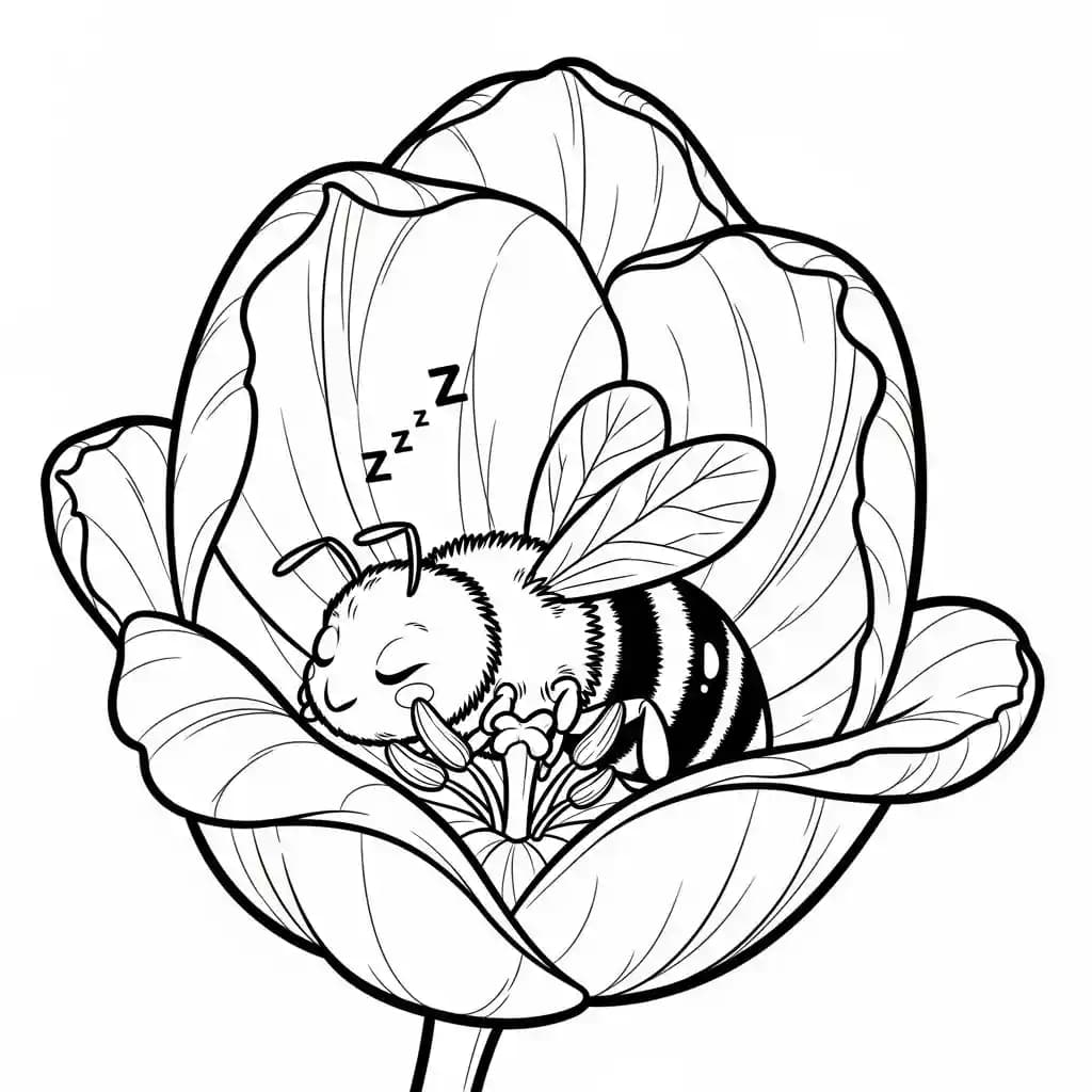 desenho fofo de abelha para colorir