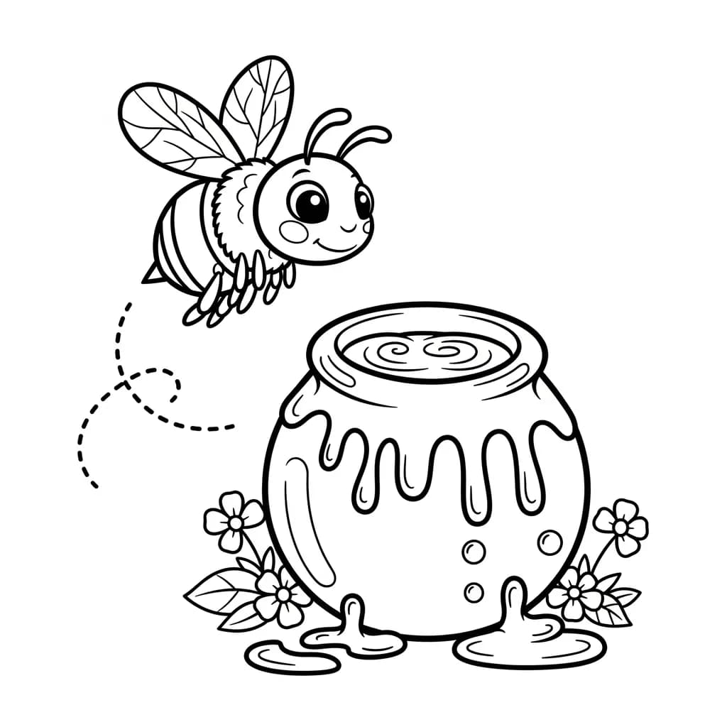 desenho fofo de abelha para colorir