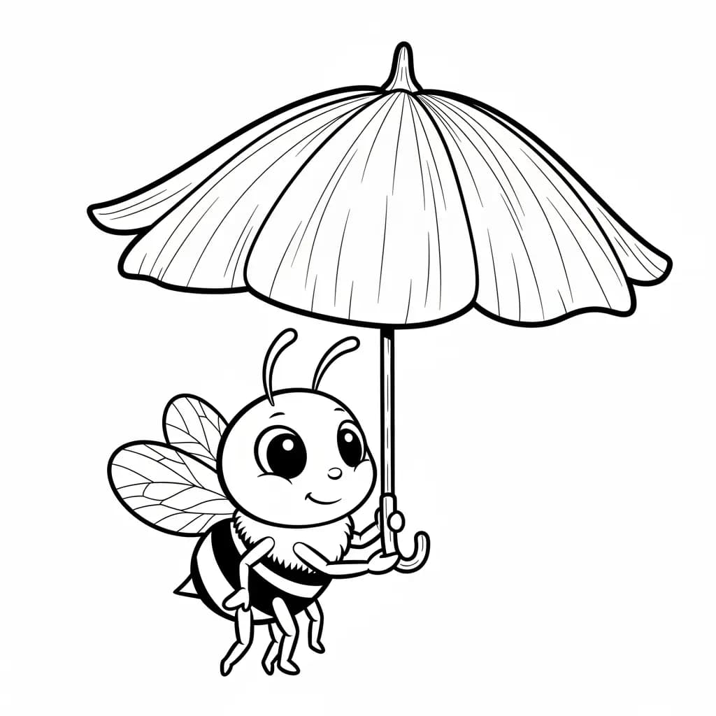 desenho fofo de abelha para colorir