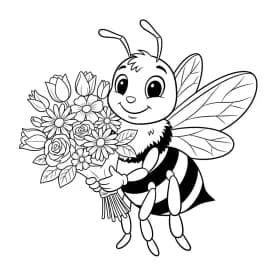 desenho fofo de abelha para colorir