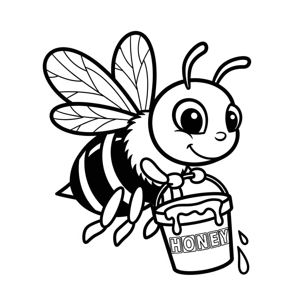 desenho fofo de abelha para colorir