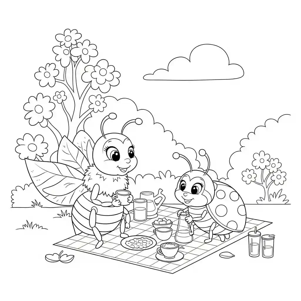 desenho fofo de abelha para colorir