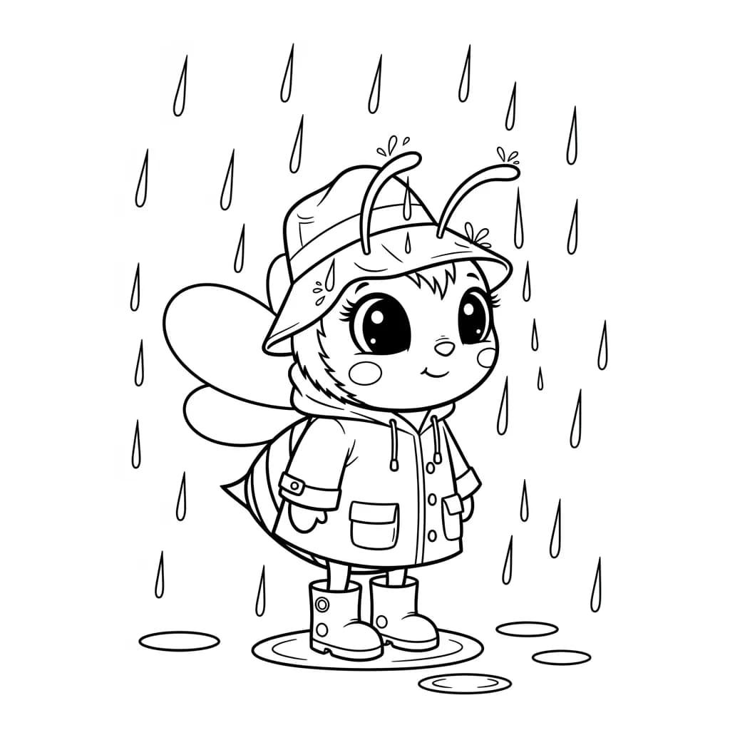 desenho fofo de abelha para colorir