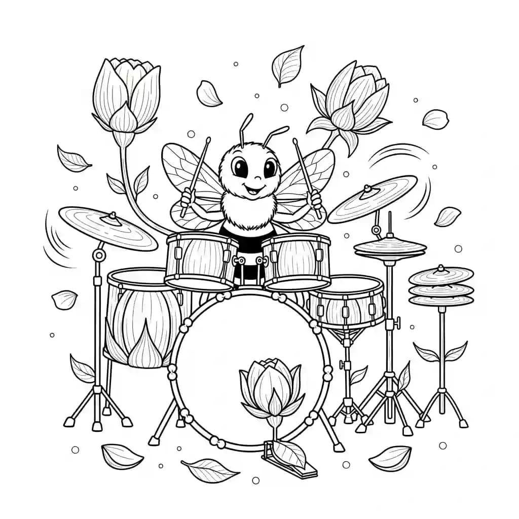 desenho fofo de abelha para colorir