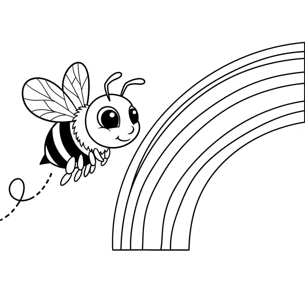 desenho fofo de abelha para colorir