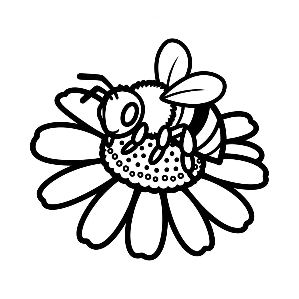 desenho fofo de abelha para colorir
