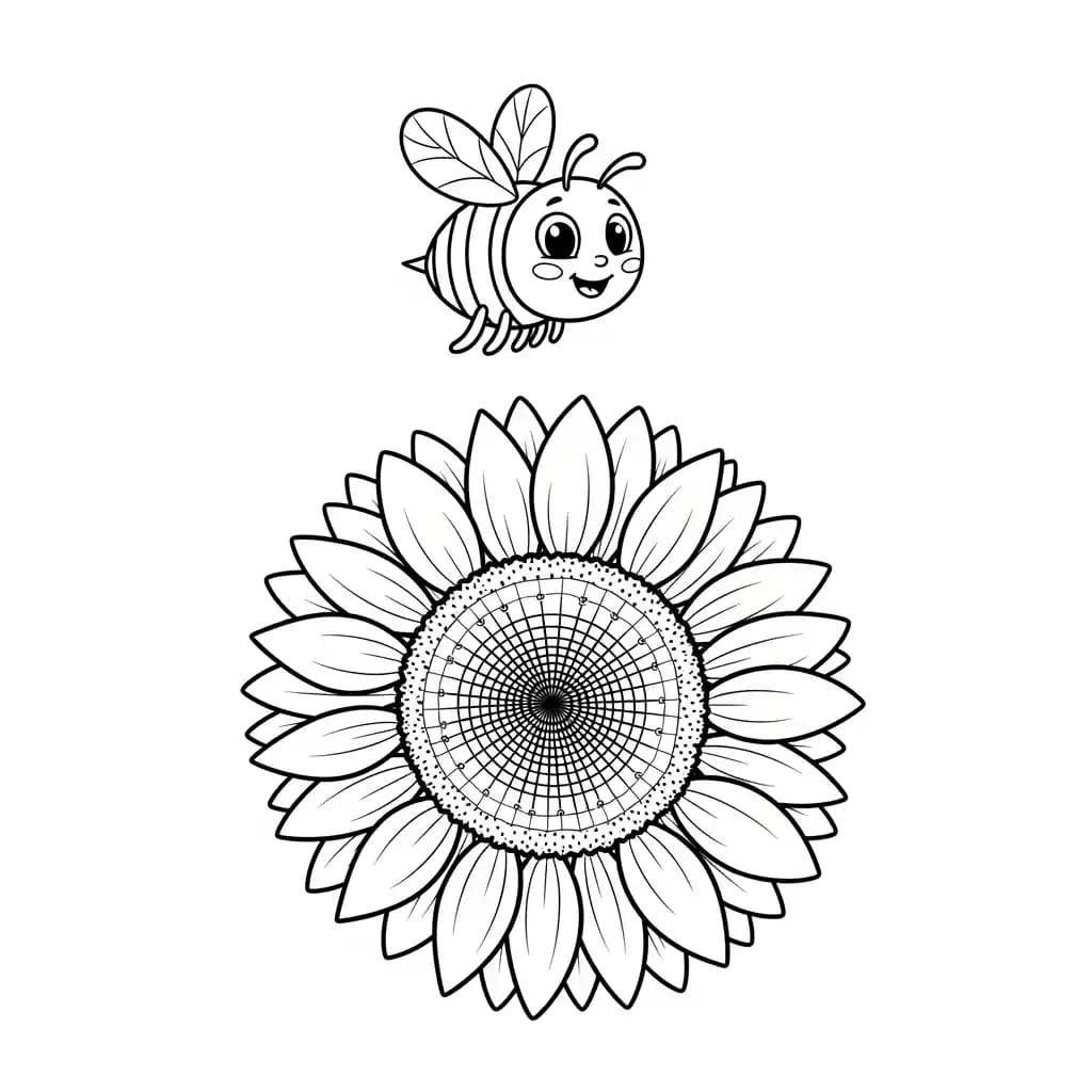 desenho fofo de abelha para colorir