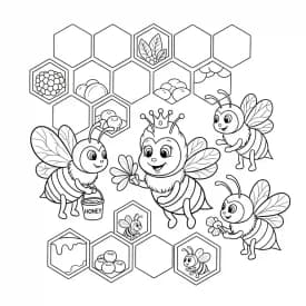 desenho fofo de abelha para colorir