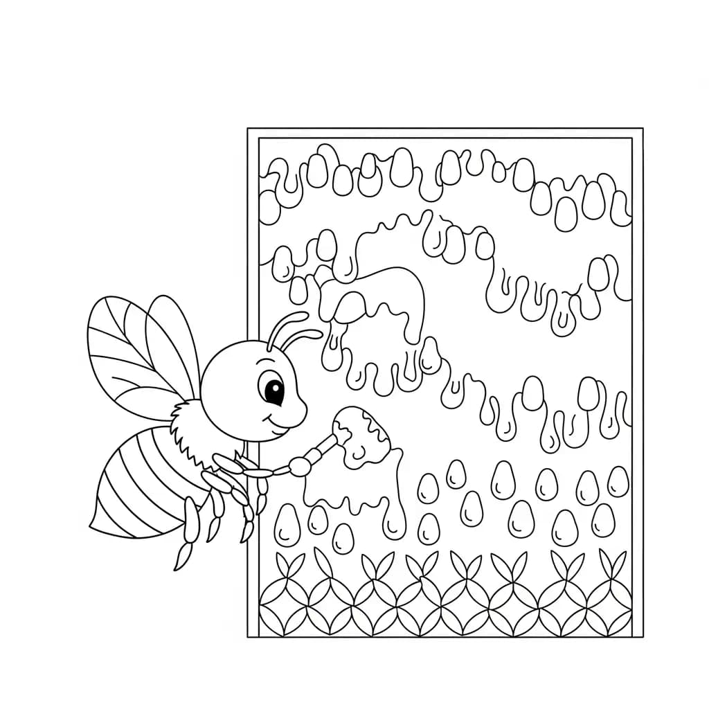 desenho fofo de abelha para colorir