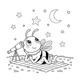 desenho fofo de abelha para colorir