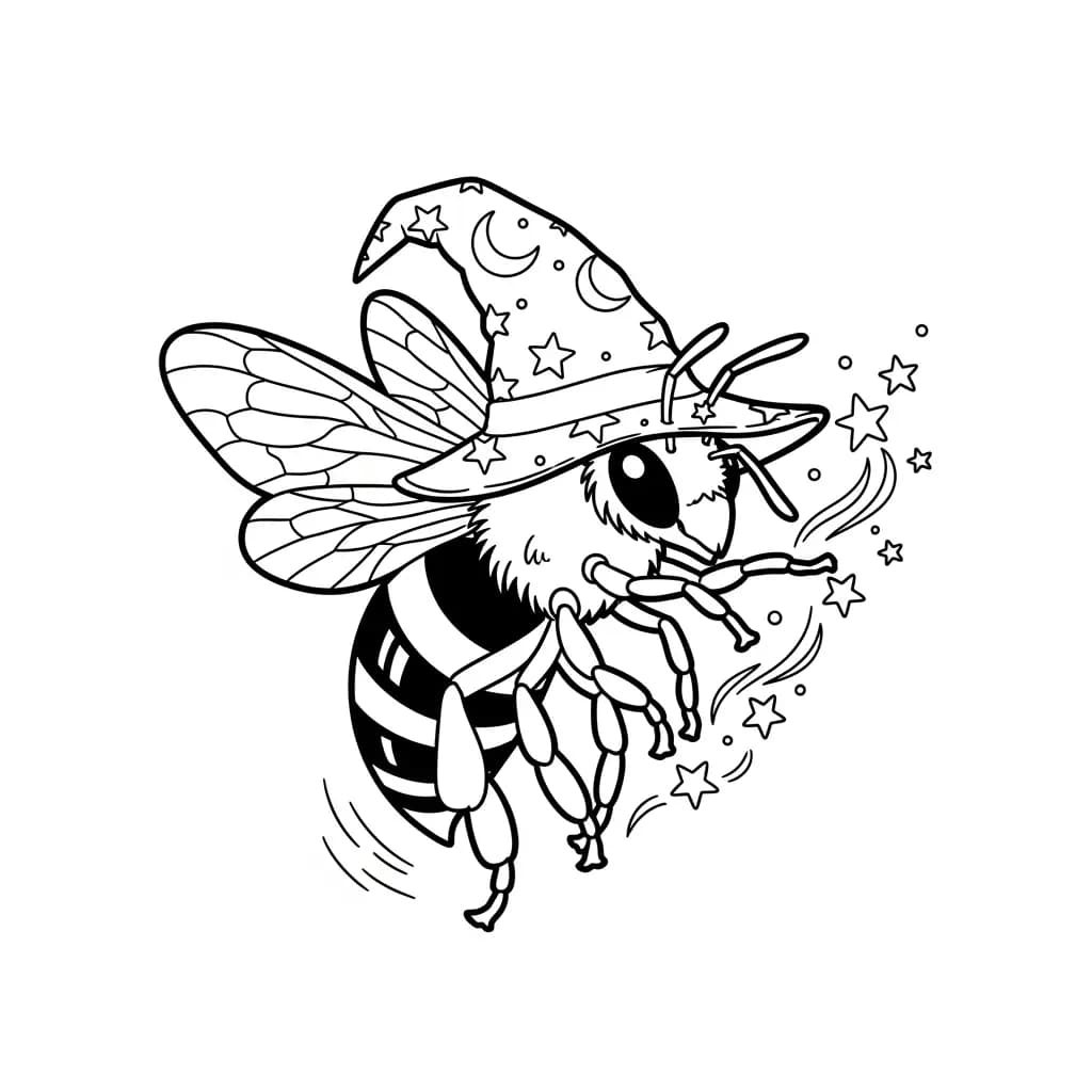 desenho fofo de abelha para colorir