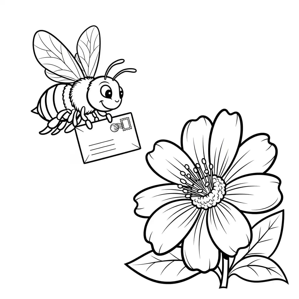 desenho fofo de abelha para colorir